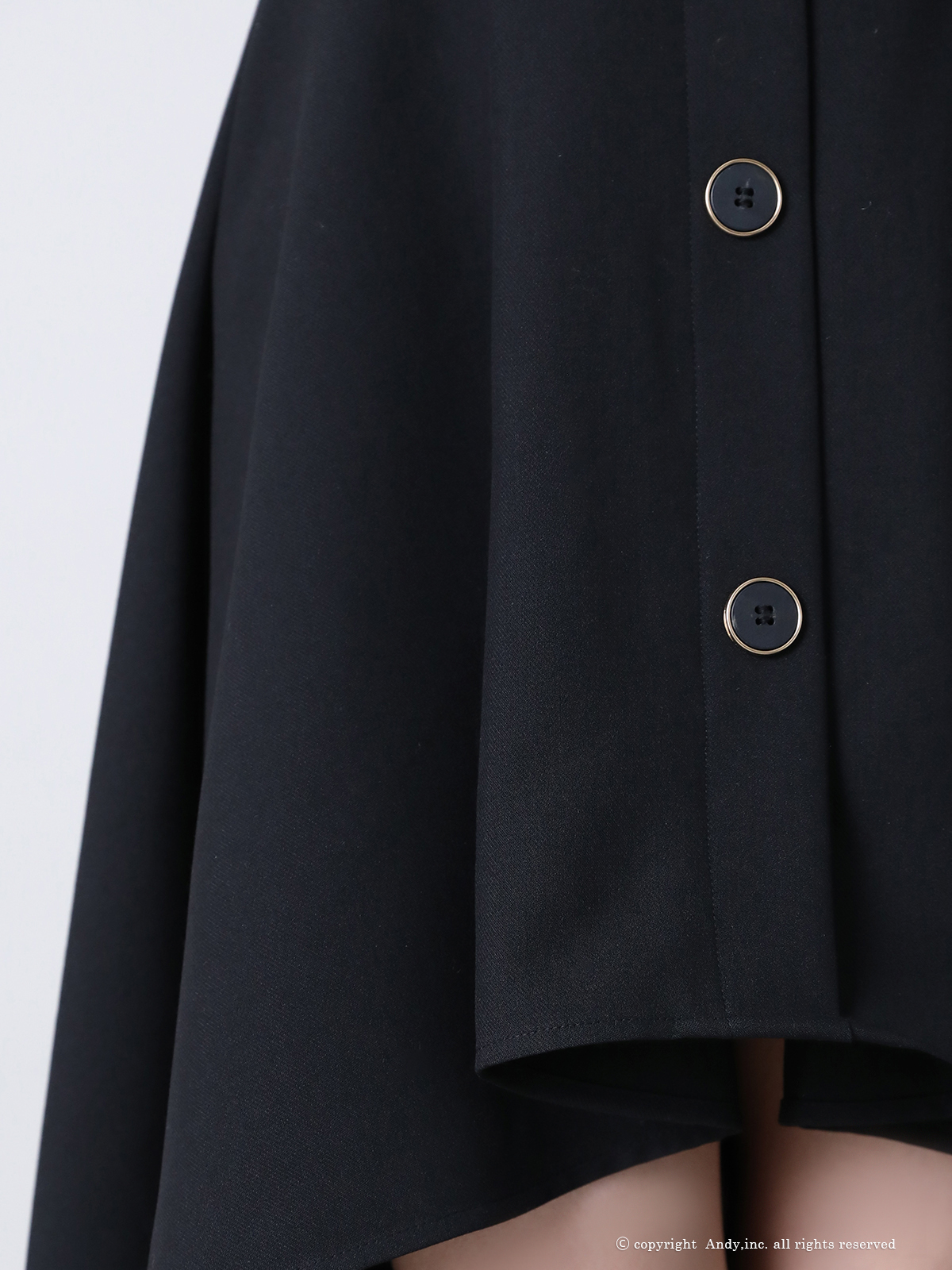 ベアトップ ボタン ワンカラー フレア ロングテールドレスの詳細画像1