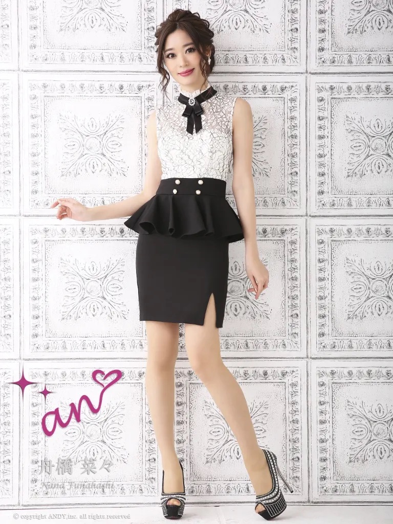 ツイード フロントボタン パールボタン 半袖 タイトミニドレスのイメージ画像9