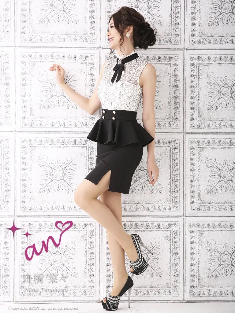 ツイード フロントボタン パールボタン 半袖 タイトミニドレスのイメージ画像10