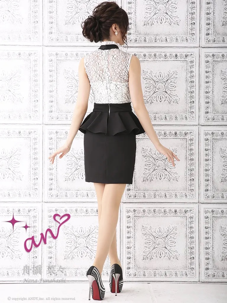 ツイード フロントボタン パールボタン 半袖 タイトミニドレスのイメージ画像11