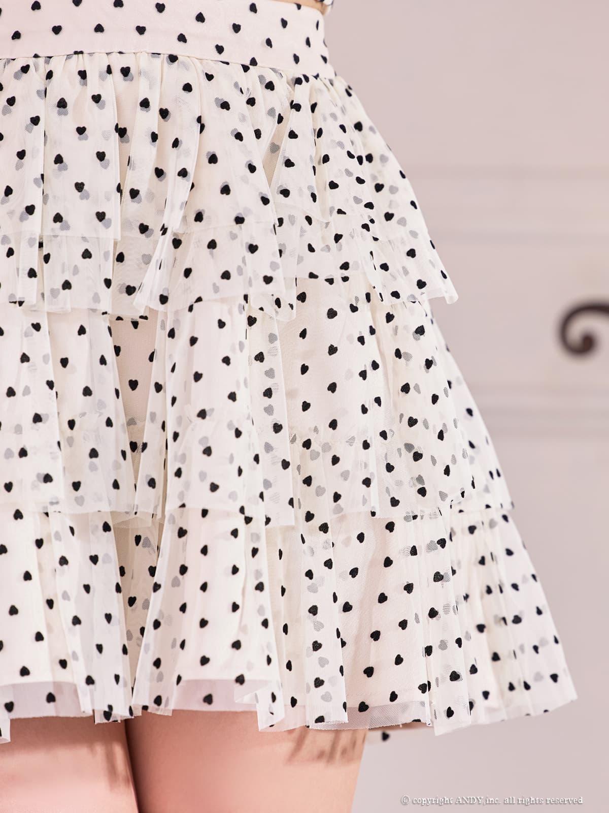ホルターネック セットアップ ジップデザイン ドット柄 フリル ティアード フレアミニドレスの詳細画像2