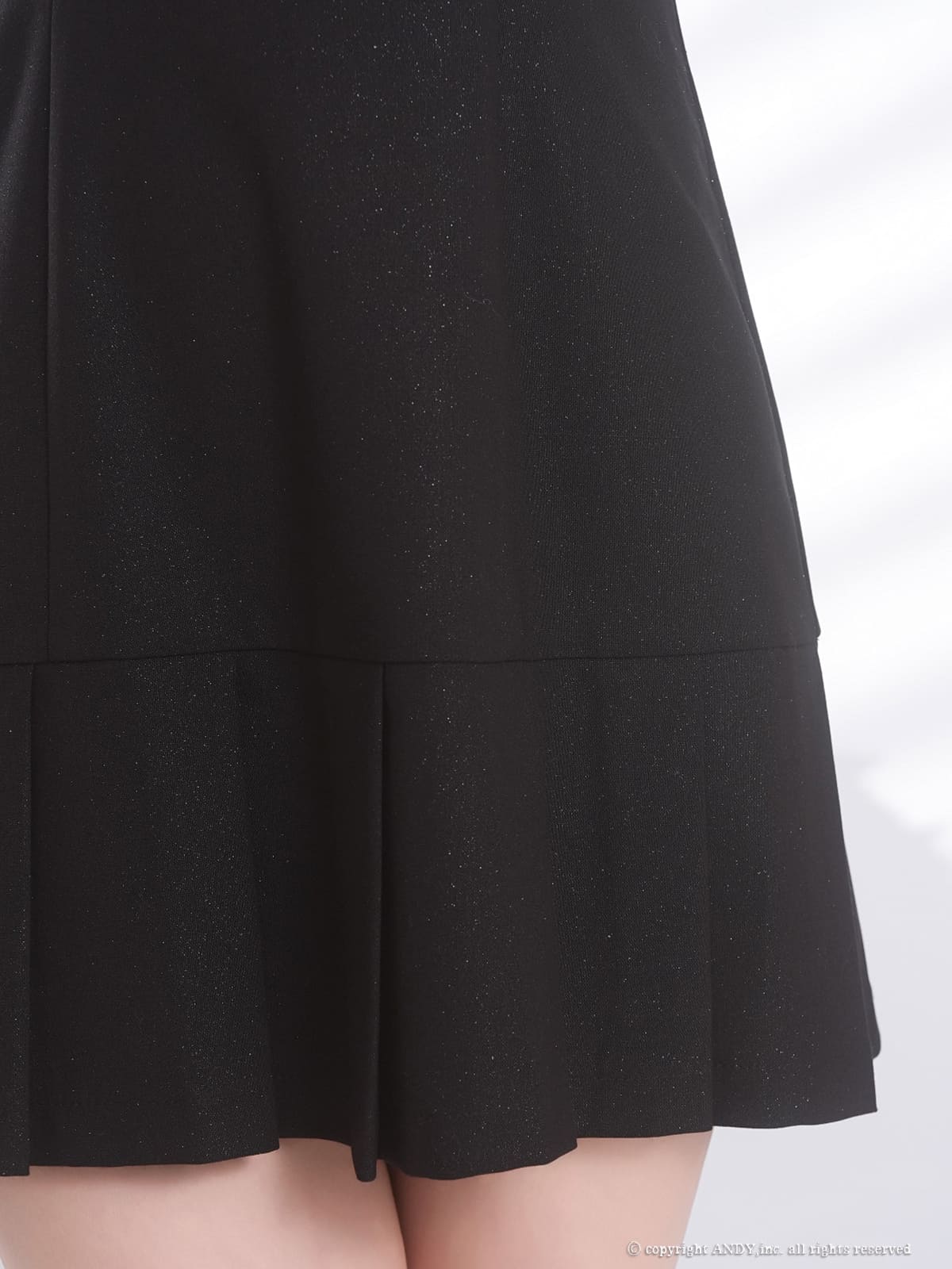 ノースリーブ ジップデザイン チェック柄 襟付き リボン シースルー プリーツ フレアミニドレスの詳細画像2