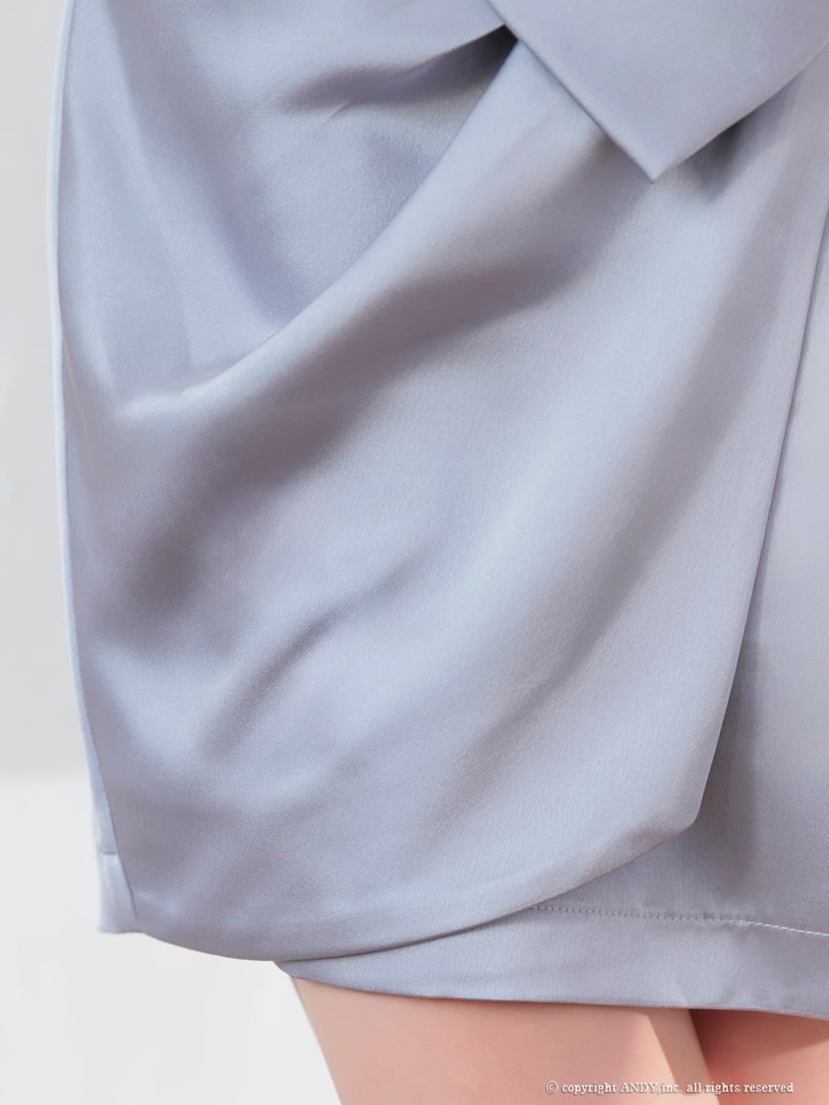 ベアトップ ジップデザイン ウエストリボン ラップデザイン タイトミニドレスの詳細画像2