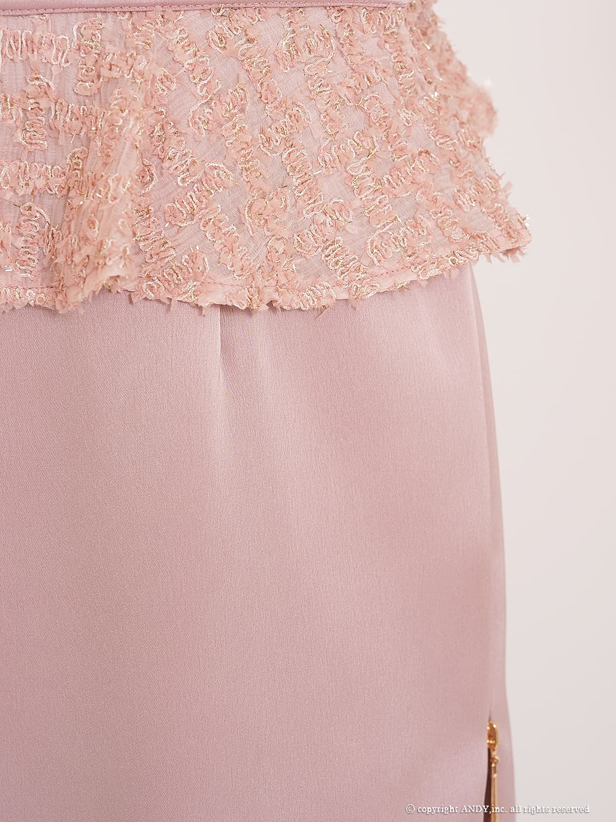 ホルターネック ペプラム ジップデザイン リボン スリット タイトミニドレスの詳細画像2