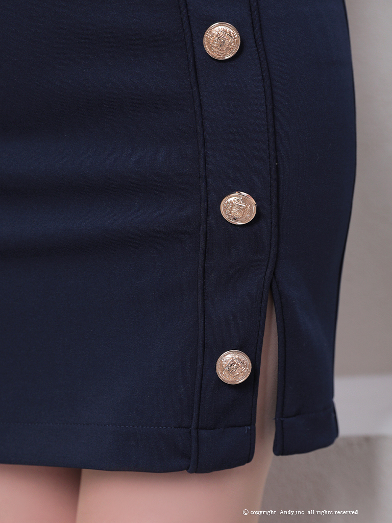 ワンカラー リボン オフショルダー スリット カットアウト チェーン ワンショルダー タイトミニドレスの詳細画像1