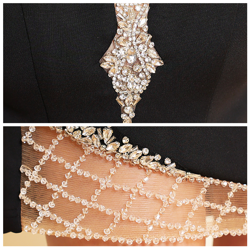 バストダイヤモチーフ くびれ透け ビジューキャミソールタイトミニドレスのイメージ画像8