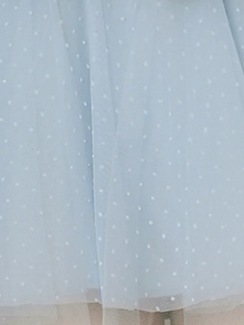 キャミソール ドット柄 チュール シアー リボン フェミニン フレアミニドレスのイメージ画像15