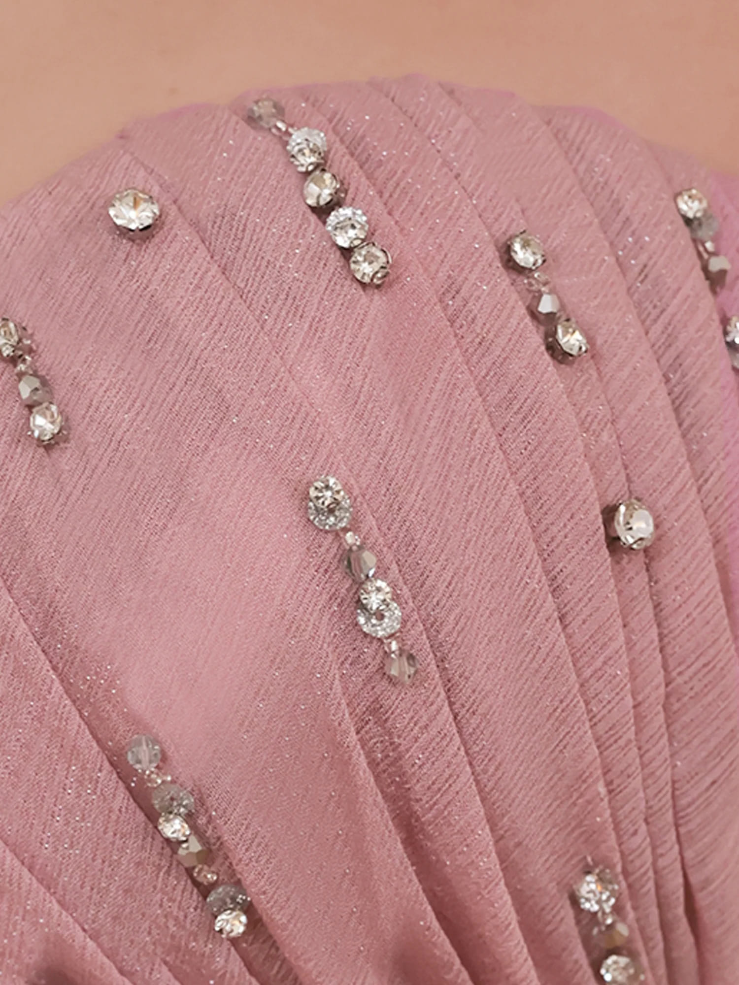 2way ベアトップ チョーカー フロントドレープ ビジュー タイトミニドレスのイメージ画像14