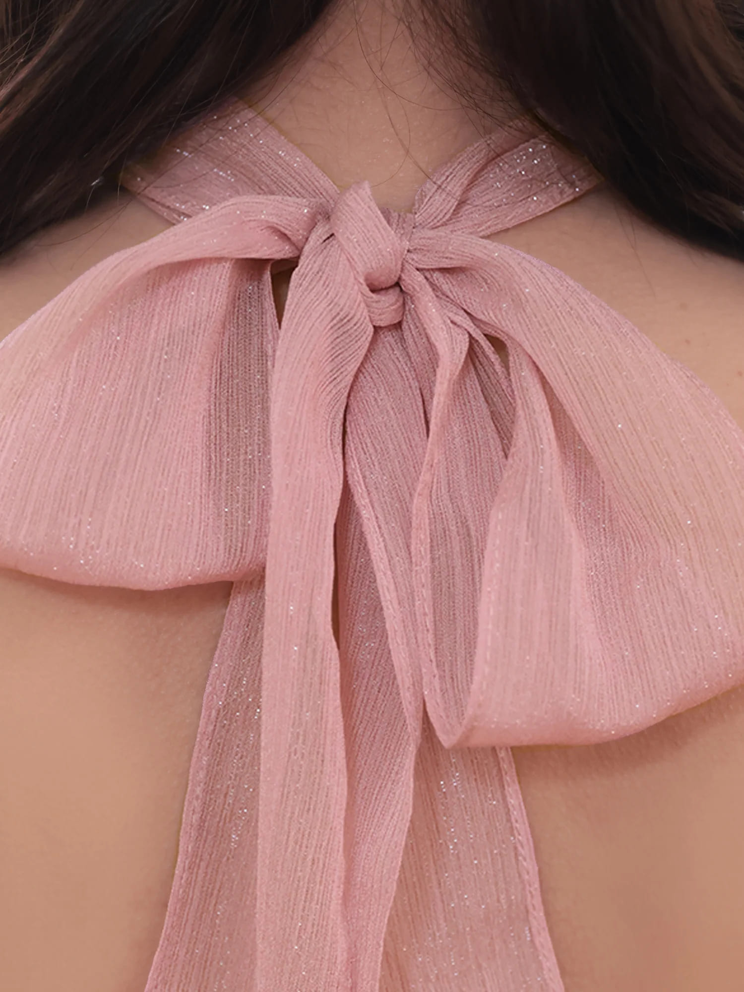 2way ベアトップ チョーカー フロントドレープ ビジュー タイトミニドレスのイメージ画像15