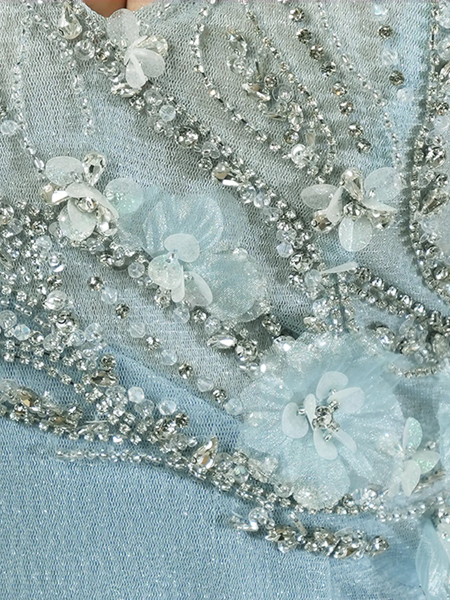 ワンショルダー バストカット フラワービジュー ラメ タイトミニドレスのイメージ画像11