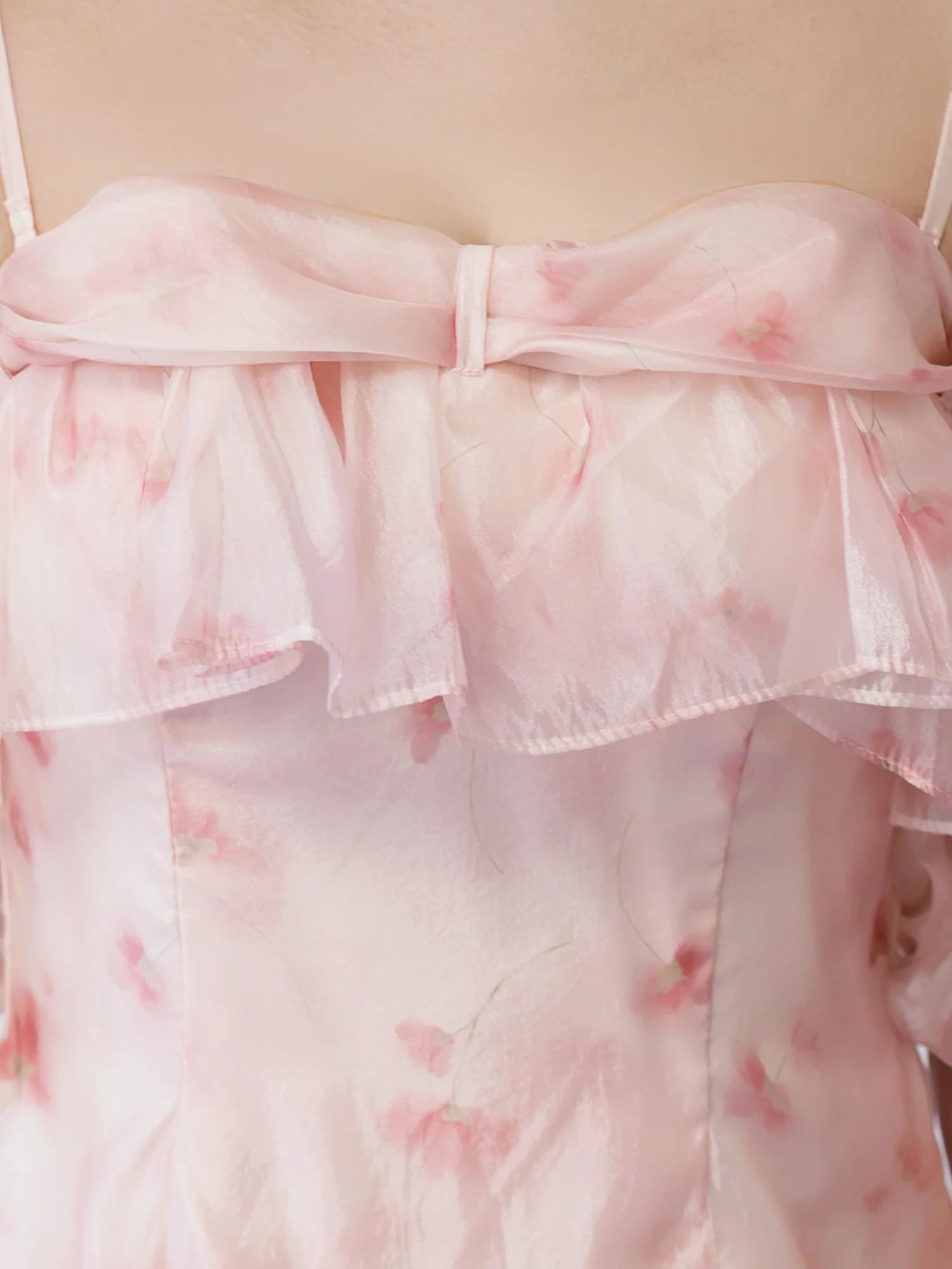 2way オフショルダー 肩あき フリル 花柄 フレアミニドレスのイメージ画像8