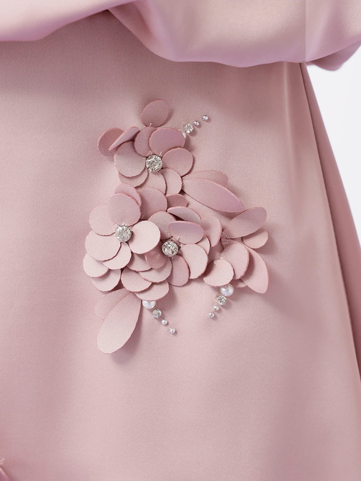 ホルターネック リボン ウエストマーク フラワーレース サテン ワンカラー フレアミニドレスのイメージ画像11