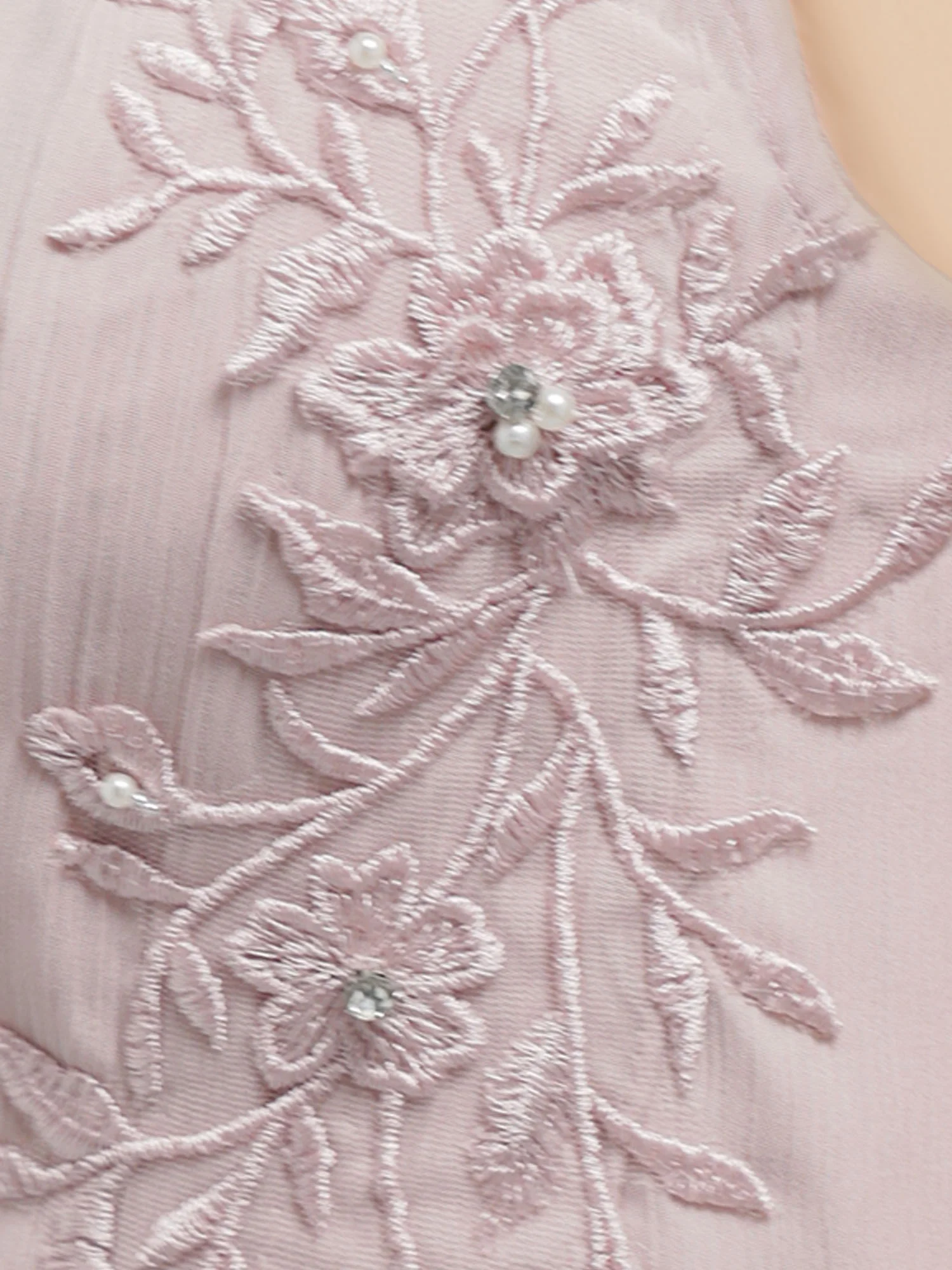 ホルターネック プリーツ リボン フラワーレース ビジュー Aラインロングドレスのイメージ画像11