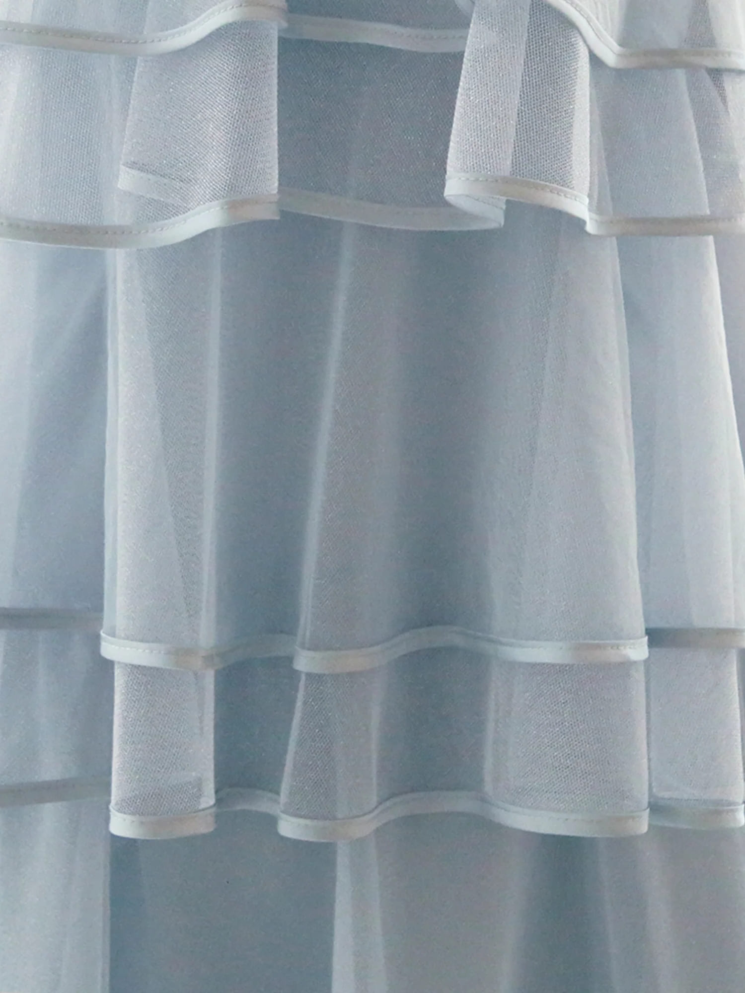 ホルターネック リボン ビジュー シアー チュール ティアードフリル フレアミニドレスのイメージ画像14