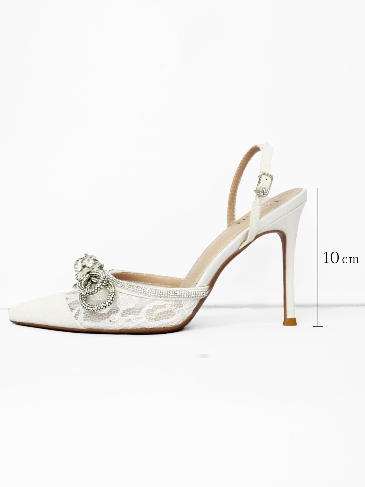 レース リボンモチーフ バックストラップ ポインテッド パンプスのイメージ画像4