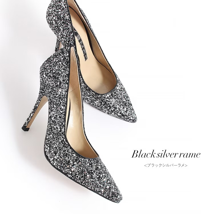 COMEX [コメックス]グリッター ラメ ピンヒール 美脚 ポインテッドトゥ パンプスのイメージ画像6