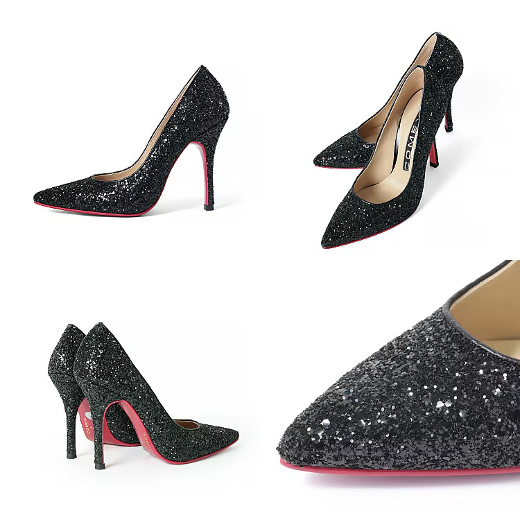 COMEX [コメックス]グリッター ラメ ピンヒール 美脚 ポインテッドトゥ パンプスのイメージ画像9