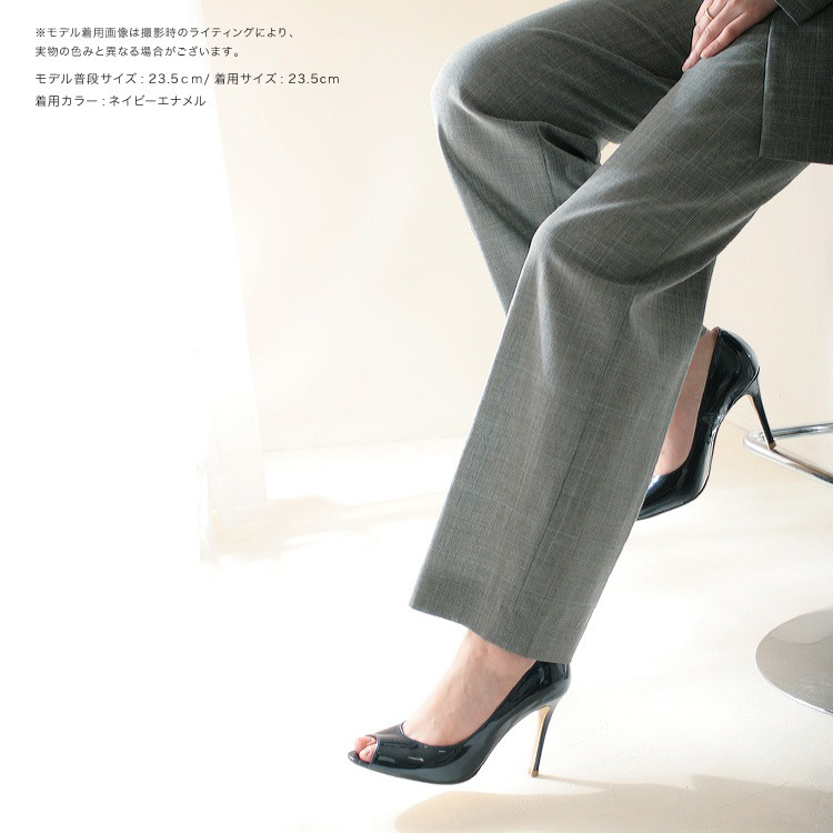 キャバヒール パイソン柄 ピンヒール オープンドトゥ パンプスのイメージ画像9