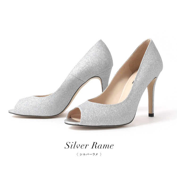 COMEX[コメックス]ラメ ピンヒール オープンドトゥ パンプスのイメージ画像3