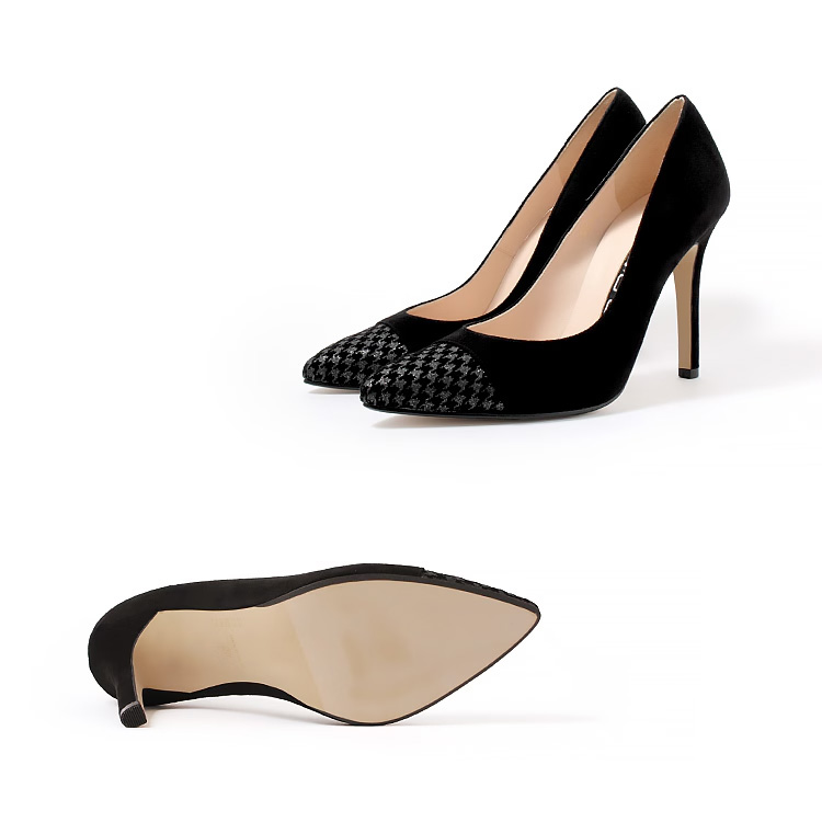 キャバヒール アーモンドトゥ ピンヒール つま先ラメ パンプス ハイヒールのイメージ画像10