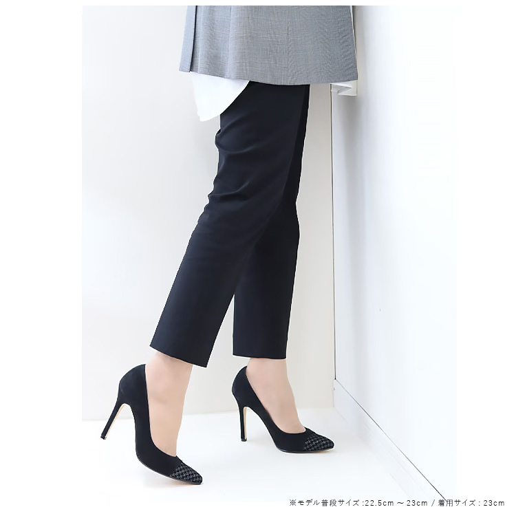 キャバヒール アーモンドトゥ ピンヒール つま先ラメ パンプス ハイヒールのイメージ画像5