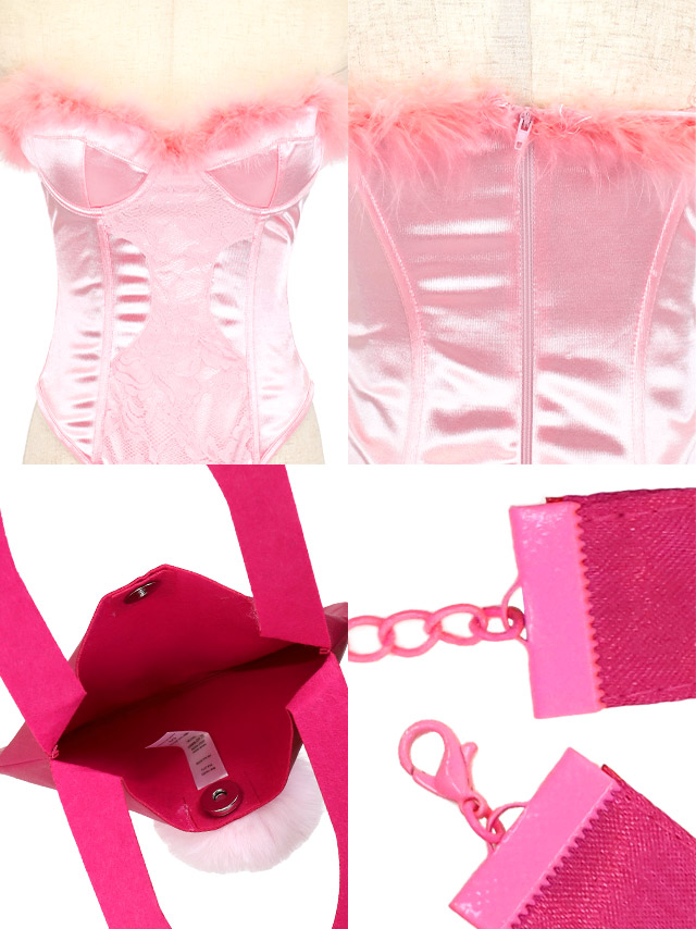 ハイレグ ピンク ファー バニーガール 衣装5点セットのイメージ画像4