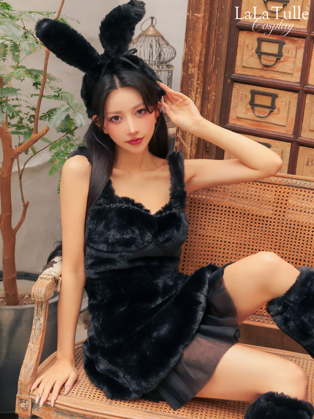 ふわふわ もこもこ チュール バニーガール ラブリー 衣装5点セットのメイン画像