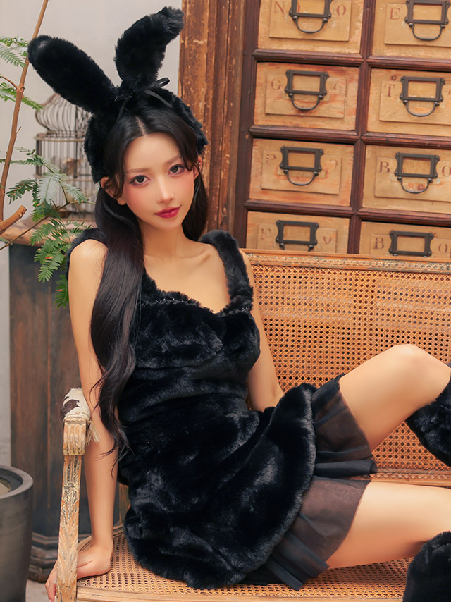 ふわふわ もこもこ チュール バニーガール ラブリー 衣装5点セットのイメージ画像3
