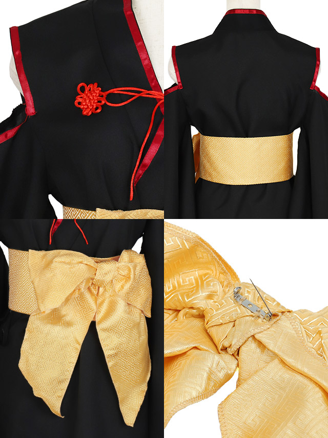 コスプレ 鬼 和装 着物風 袖あり 体型カバー 個性 アニマル 衣装4点セットの商品画像