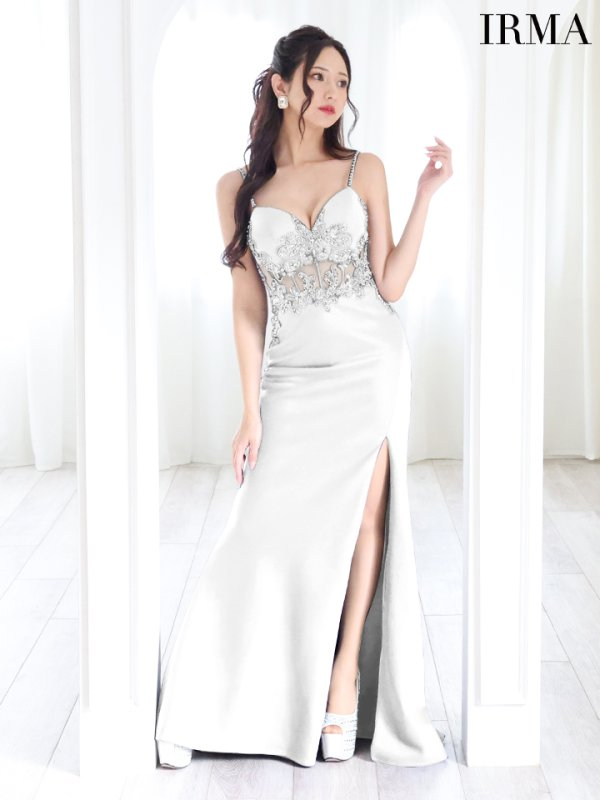 キャバドレス ブランド ビジュー セクシー エレガント　キャミソール スリット タイトロングドレスのイメージ画像4