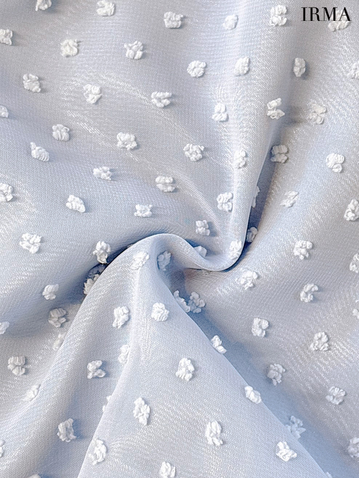 ホルターネック リボン バストカット ドット柄 シフォン プリーツ フレアミニドレスのイメージ画像8