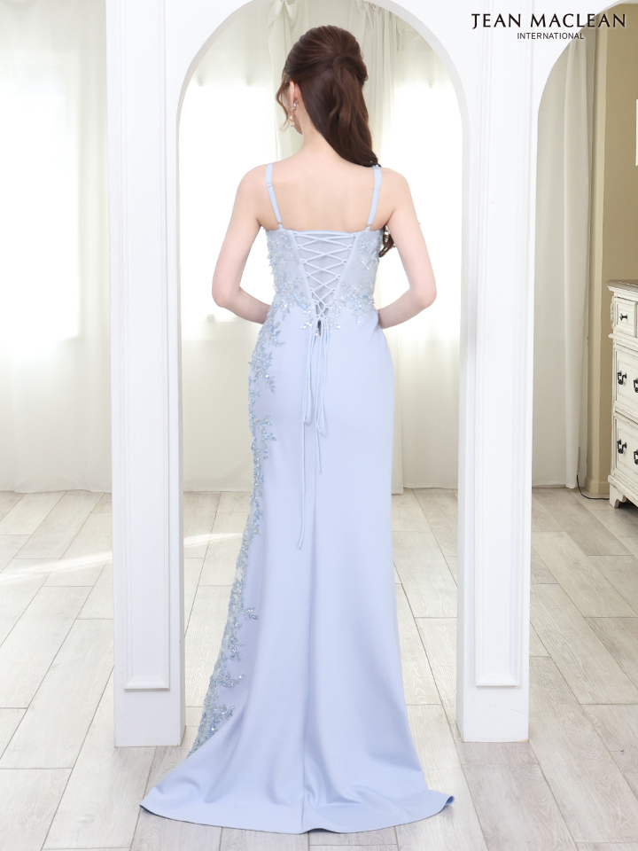 キャバドレス JEANMACLEAN ジャンマクレーン キャミソール ゴージャス フラワー 刺繍 シアー Aラインロングドレスのイメージ画像6