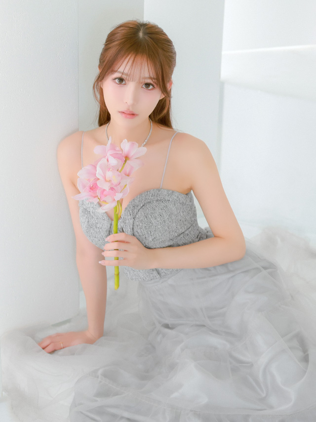 キャミソール ハートカット フロントボタン ツイード シフォンスカート セットアップ Aラインロングドレスのイメージ画像3