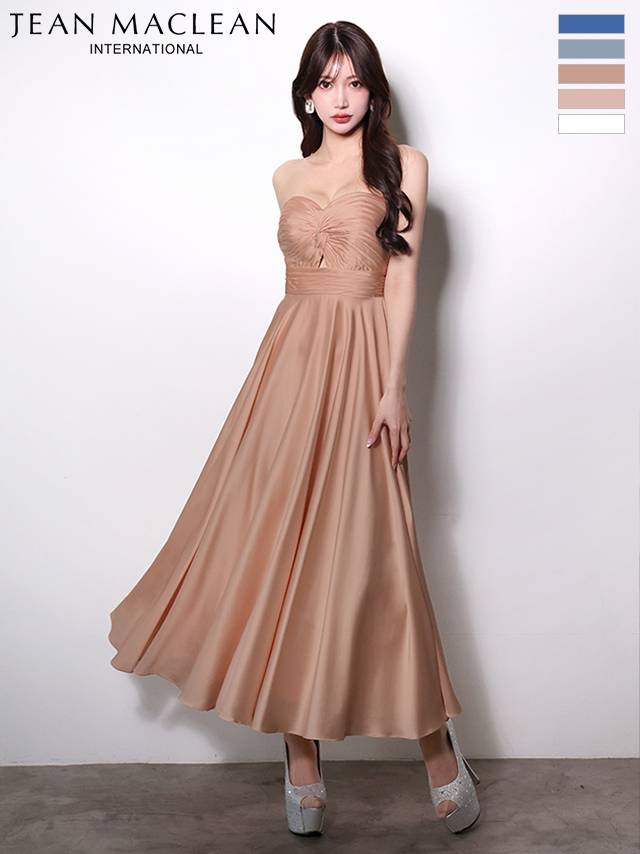 ラメ スリット ワンカラー ストール ワンショルダー タイトロングドレスのイメージ画像1