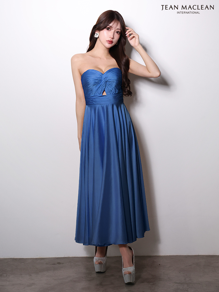 ラメ スリット ワンカラー ストール ワンショルダー タイトロングドレスのイメージ画像4