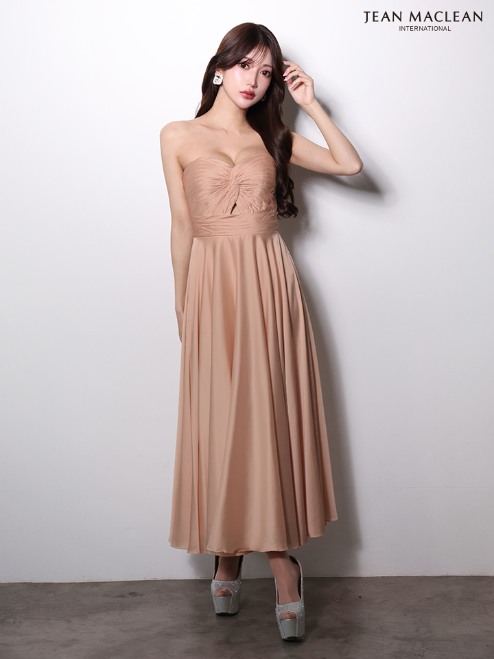 ラメ スリット ワンカラー ストール ワンショルダー タイトロングドレスのイメージ画像2