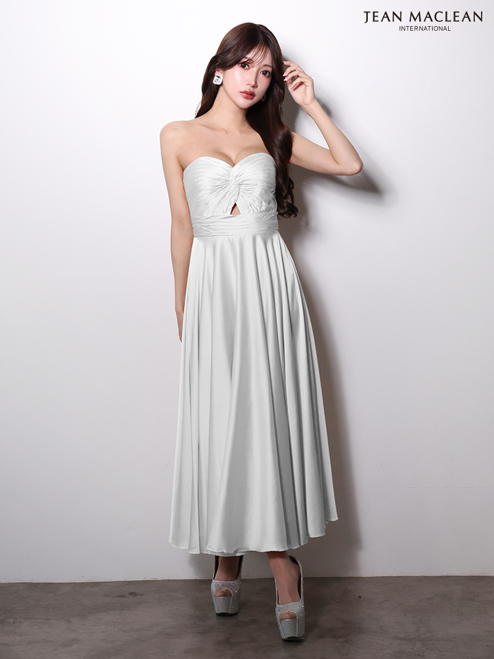 ラメ スリット ワンカラー ストール ワンショルダー タイトロングドレスのイメージ画像3