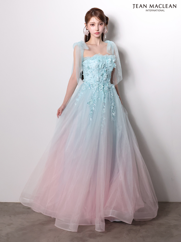 ラメ スリット ワンカラー ストール ワンショルダー タイトロングドレスのイメージ画像1