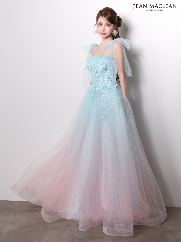 ラメ スリット ワンカラー ストール ワンショルダー タイトロングドレスのイメージ画像2