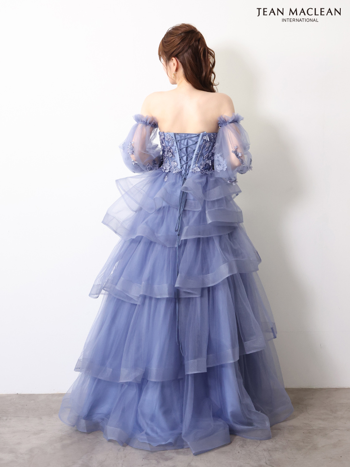 ラメ スリット ワンカラー ストール ワンショルダー タイトロングドレスのイメージ画像6