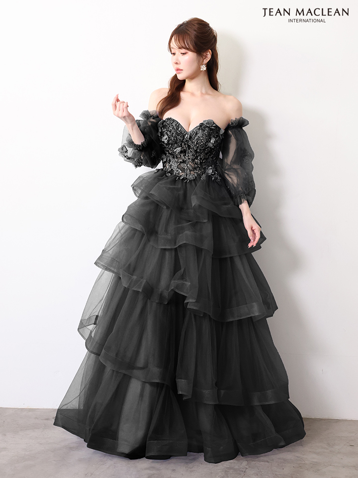 ラメ スリット ワンカラー ストール ワンショルダー タイトロングドレスのイメージ画像5