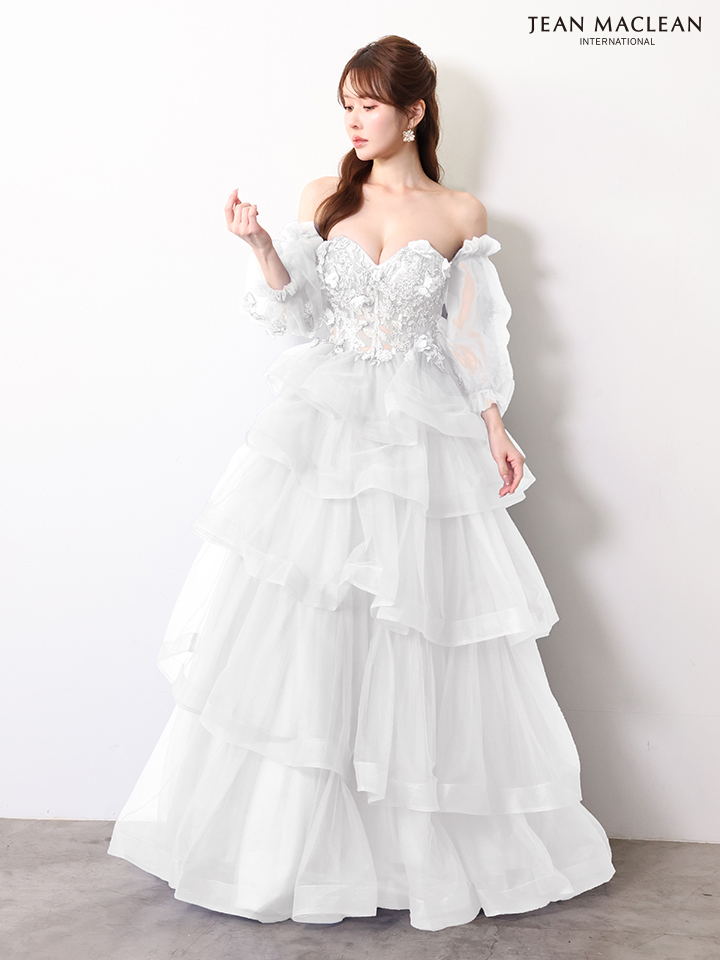 ラメ スリット ワンカラー ストール ワンショルダー タイトロングドレスのイメージ画像3