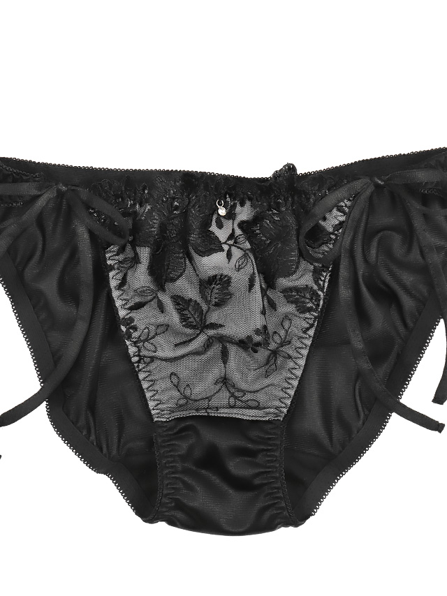 勝負下着 フラワー刺繍 シアーチュール ブラジャー＆ショーツ 2点セットの画像3