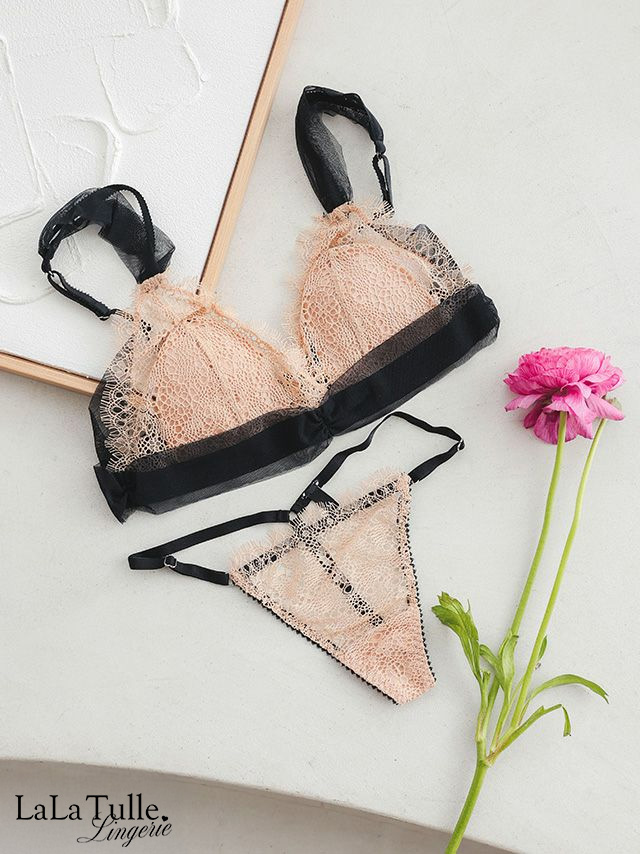 勝負下着 セクシー チュール レース カップ ブラジャー＆ショーツ 2点セットのメイン画像1