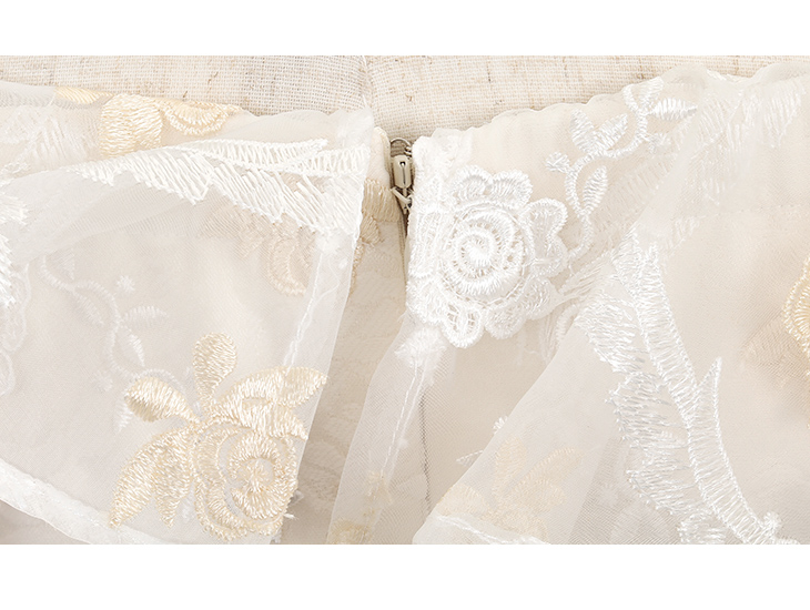 肩あき フラワーレース ウエストリボン フリルショルダー フェミニン タイトミニドレスのイメージ画像8