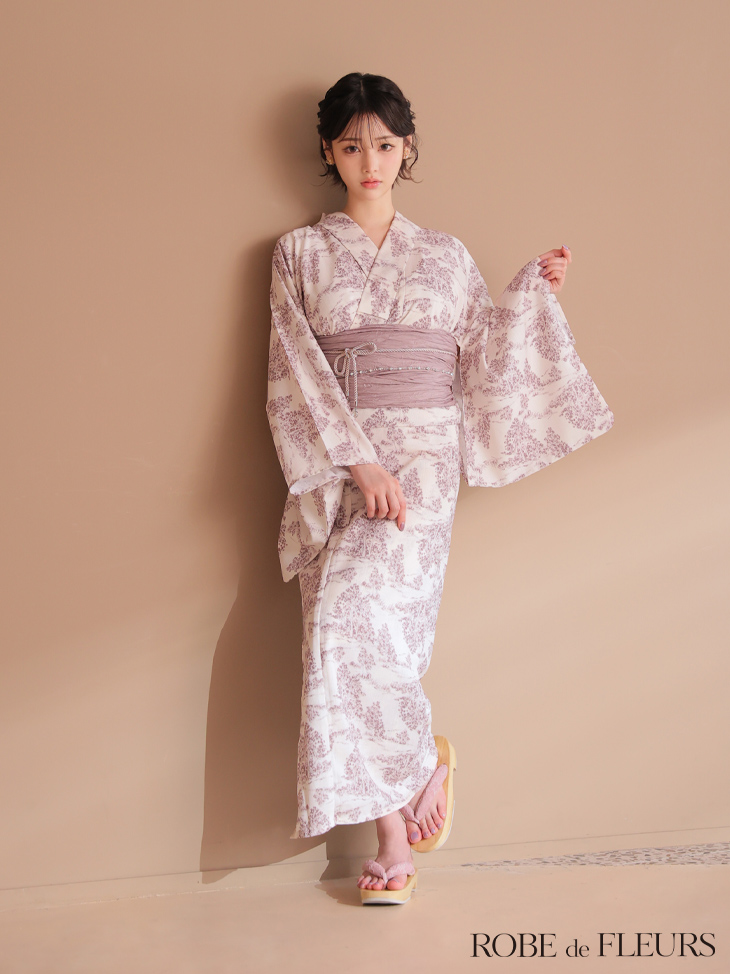 浴衣 ROBEdeFLEURS ローブドフルール レース フラワープリント ガーリー ビジュー のイメージ画像4