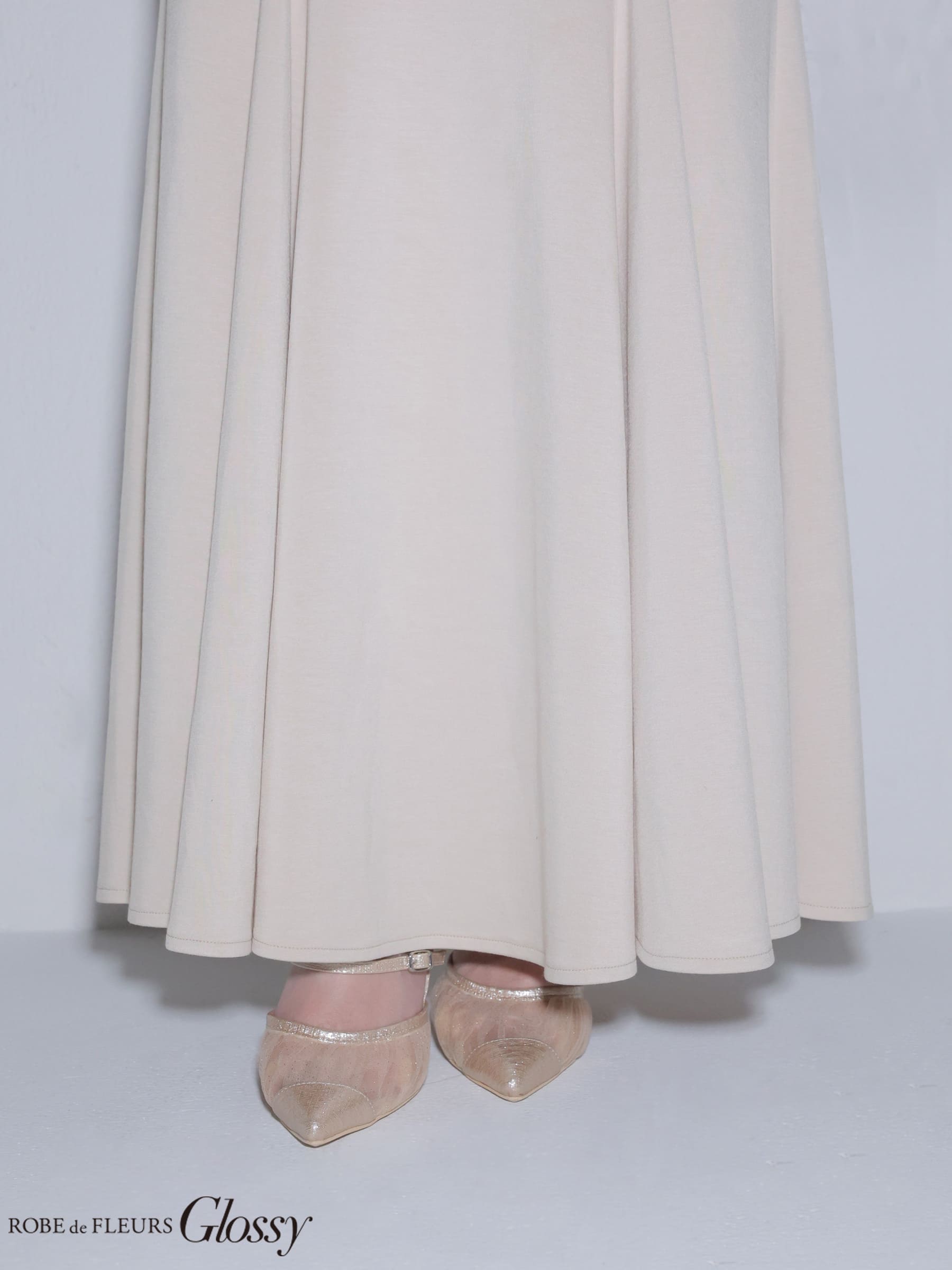 シアーチュール 2way ジップデザイン キャミソール リボン マーメイドロングドレスのイメージ画像6