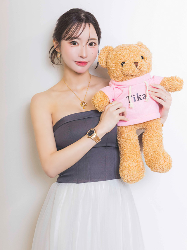 セットアップ 肩あき ジップデザイン リボン レイヤード レース タイトミニドレスのイメージ画像2