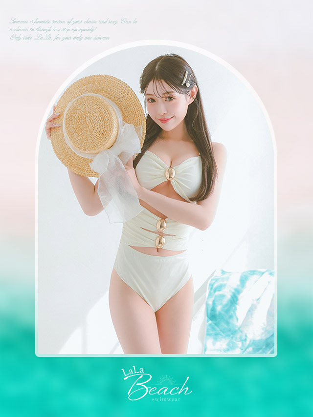 水着 モノキニ バンドゥ ギャル ゴールド金具 カットアウト セクシー ビキニ のイメージ画像1