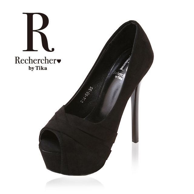 SALE【Rechercher/ルシェルシェ】キャバヒール スエード クロス